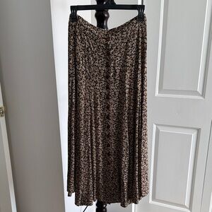 Express Black and Brown Floral Maxi Skirt